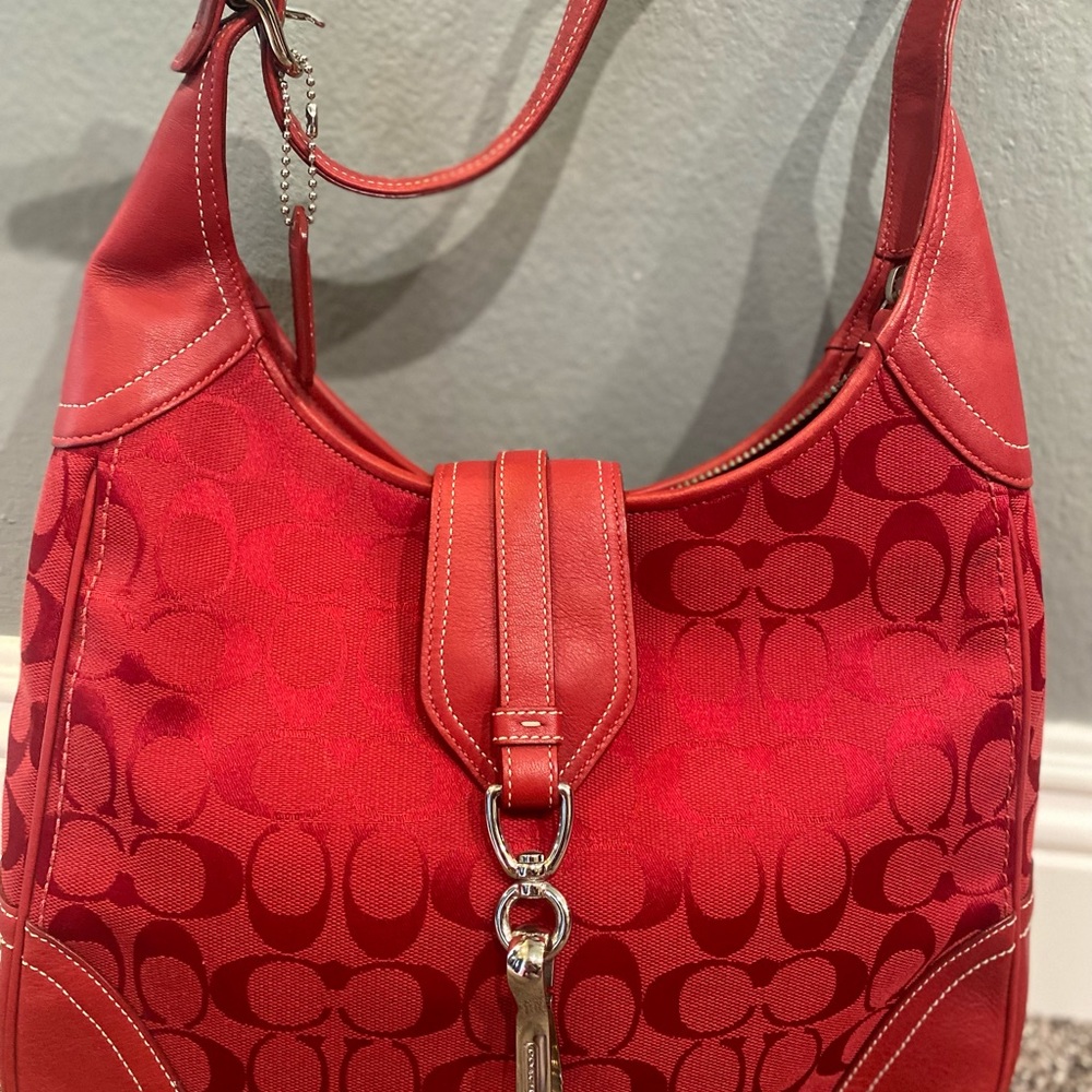 Coach red purse EUC